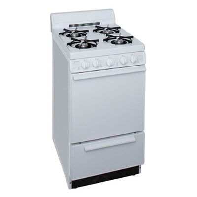 Premier 24 in. 2.9 cu. ft. Oven Freestanding Gas Range with 4 Open Burners - White | SCK1000