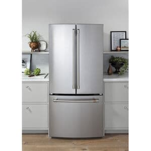 Cafe 33 in. 18.6 cu. ft. Counter Depth French Door Refrigerator with Internal Water Dispenser - Stainless Steel, Stainless Steel, hires