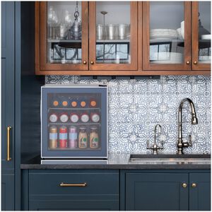 Avanti 19 in. 1.6 cu. ft. Freestanding Beverage Center with Removable Shelves & Knob(s) Control - Black, , hires