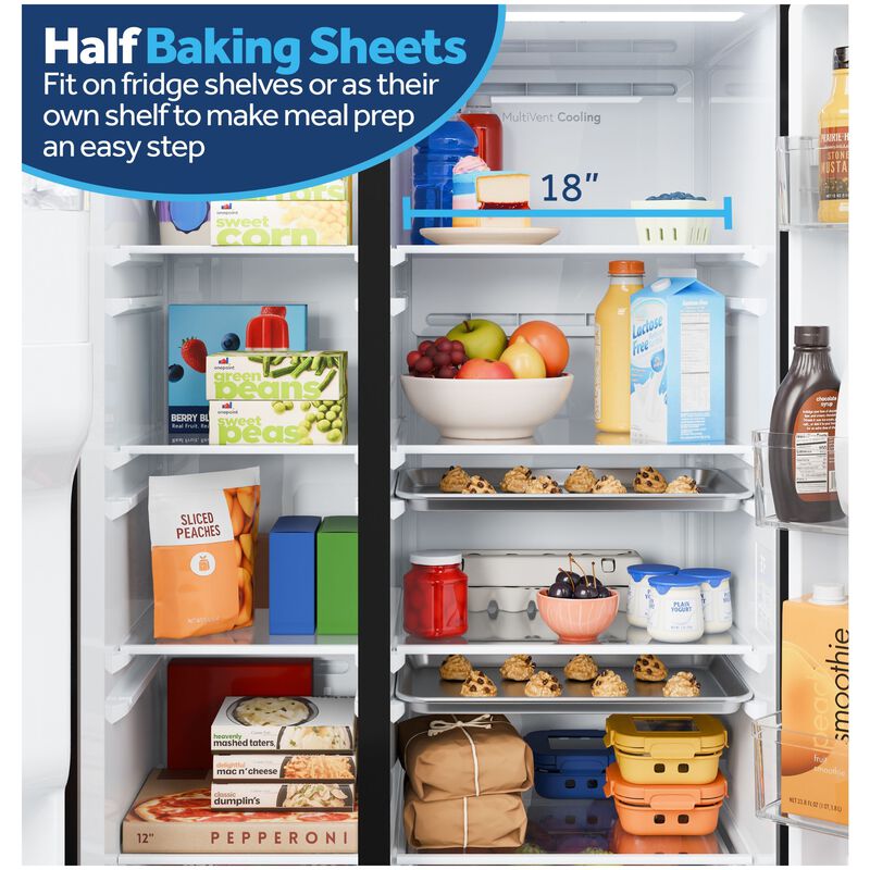 GE 36 in. 23.6 cu. ft. Counter Depth Side-by-Side Refrigerator with Ice & Water Dispenser - Black, Black, hires