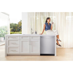 Bosch 300 Series 24 in. Smart Built-In Dishwasher with Top Control, 46 dBA Sound Level, 16 Place Settings, 8 Wash Cycles & Sanitize Cycle - Stainless Steel, Stainless Steel, hires