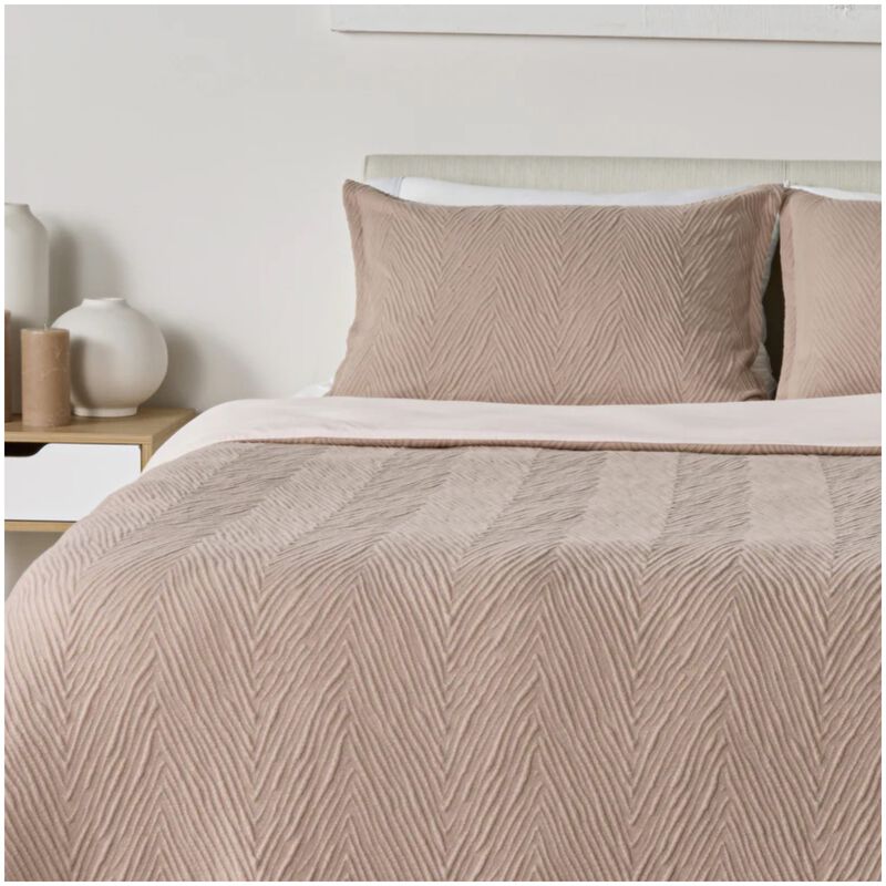 BEDGEAR Performance Duvet & 2pc Sham Set, Arrowhead, Blush, Queen, , hires