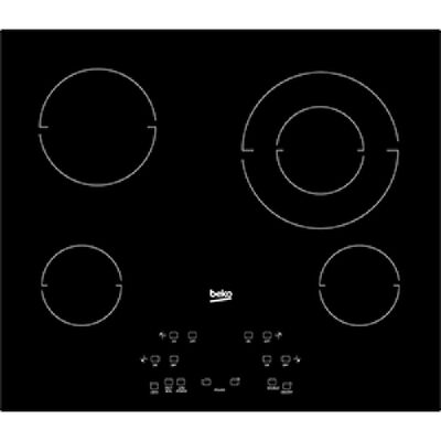 Beko 24 in. Electric Cooktop with 4 Smoothtop Burners - Black | ECTM24102