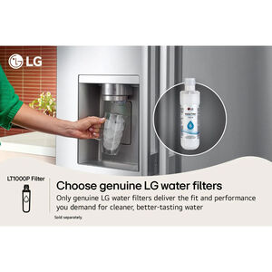 LG 36 in. 28.6 cu. ft. Smart 4-Door French Door Refrigerator with External Ice & Water Dispenser - PrintProof Stainless Steel, , hires