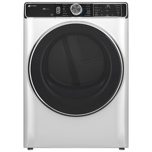 GE Profile 28 in. 7.8 cu. ft. Smart Stackable Electric Dryer with Sensor Dry, Sanitize & Steam Cycle - White, White, hires