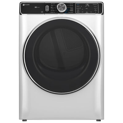 GE Profile 28 in. 7.8 cu. ft. Smart Stackable Electric Dryer with Sensor Dry, Sanitize & Steam Cycle - White | PFD87ESSVWW