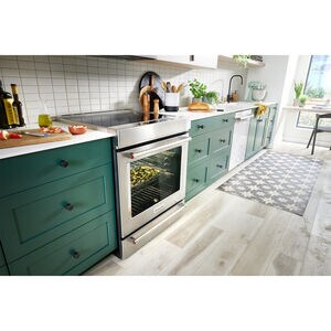 KitchenAid 30 in. 6.4 cu. ft. Air Fry True European Convection Steam Slide-In Electric Range with 4 Induction Burners - Stainless Steel, , hires