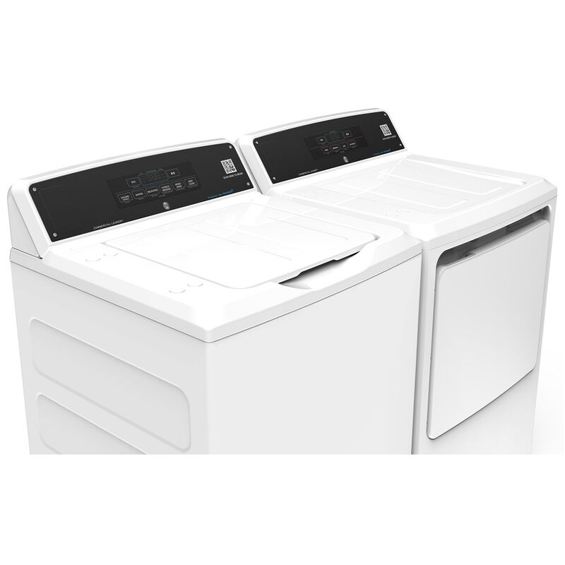 GE 27 in. 3.8 cu. ft. Smart Commercial Top Load Washer with Agitator & Built-In App Payment System - White, , hires