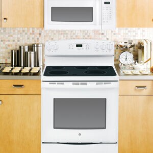 GE 30 in. 1.6 cu. ft. 1000W Over-the-Range Microwave with 300 CFM - White, White, hires