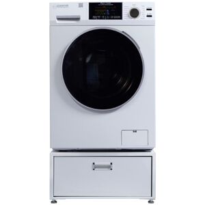 Equator Universal Laundry Pedestal for 24" Washer, Dryer & Combo with Storage Drawer - White, , hires