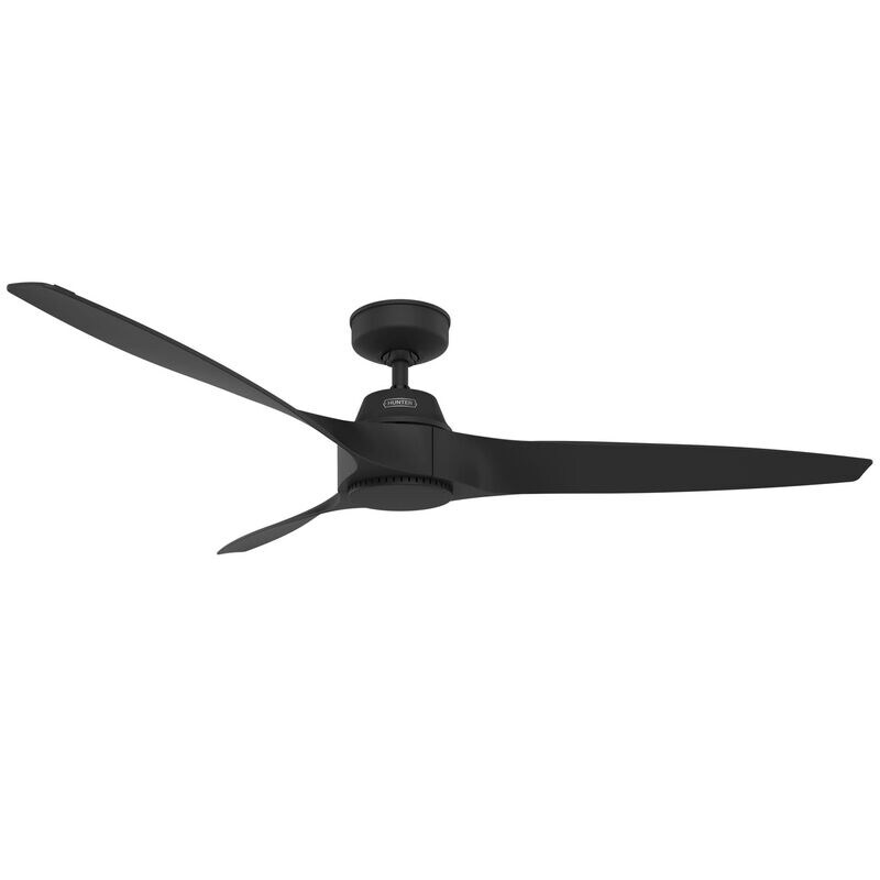 Hunter 60 in. Mosley Energy Star Damp Rated Ceiling Fan and Wall Control - Matte Black, , hires