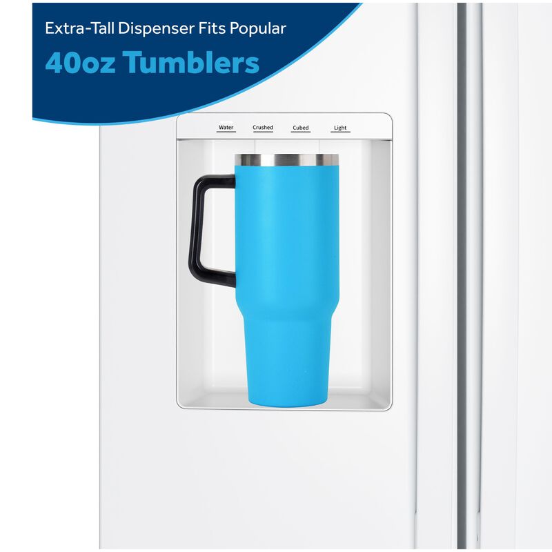 GE 36 in. 23.6 cu. ft. Counter Depth Side-by-Side Refrigerator with Ice & Water Dispenser - White, , hires