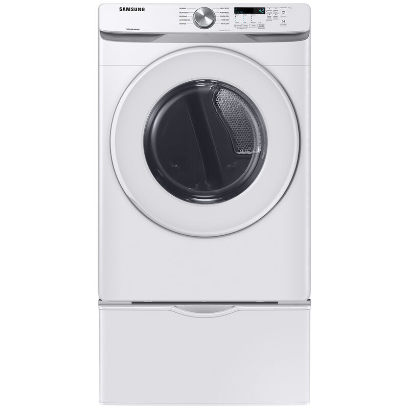 Samsung 27 in. 7.5 cu. ft. Stackable Gas Dryer with Sanitize Cycle & Sensor Dry - White, White, hires