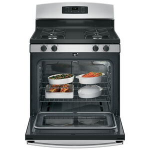GE 30 in. 5.0 cu. ft. Oven Freestanding Gas Range with 4 Sealed Burners - Stainless Steel, Stainless Steel, hires