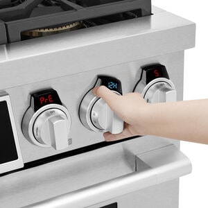 Signature Kitchen Suite 36 in. 6.3 cu. ft. Smart Standard Convection Steam Dual Fuel Range with 4 Sealed Burners - Stainless Steel, , hires