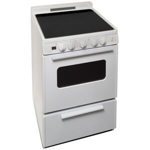 Premier 24 in. 3 cu. ft. Electric Range with Smoothtop Burners - White, , hires