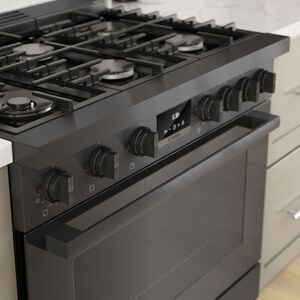 Bosch 800 Series 36 in. 3.7 cu. ft. True European Convection Dual Fuel Range with 6 Sealed Burners - Black Stainless Steel, , hires