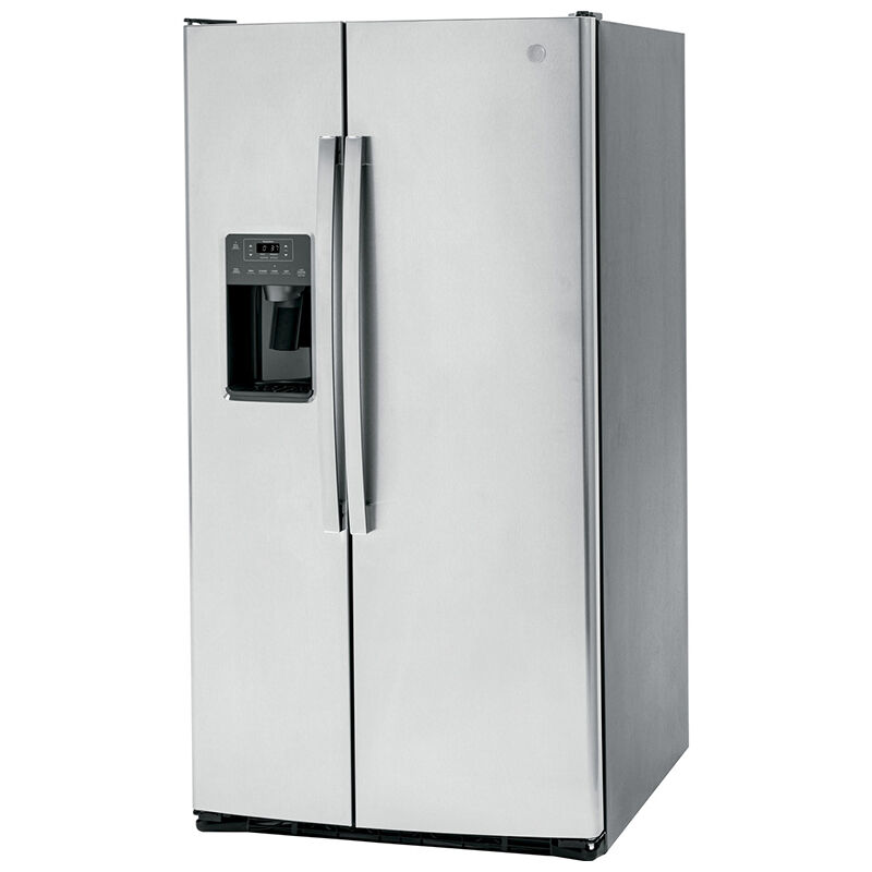 GE 36 in. 25.3 cu. ft. Side by Side Refrigerator with Ice & Water Dispenser - Fingerprint Resistant Stainless, Fingerprint Resistant Stainless, hires