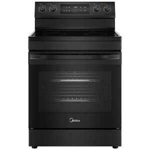 Midea 30 in. 6.3 cu. ft. Electric Range with Radiant Burners - Black, Black, hires
