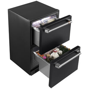 Cafe 24 in. 5.7 cu. ft. Double Refrigerator Drawers - Matte Black, Matte Black, hires