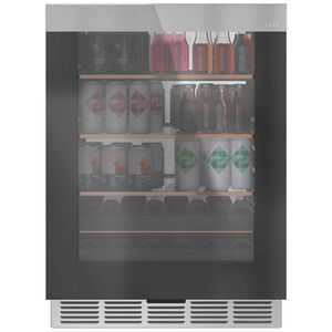Cafe 24 in. 5.1 cu. ft. Built-In/Freestanding Beverage Center with Pull-Out Shelves & Digital Control - Platinum Glass, , hires