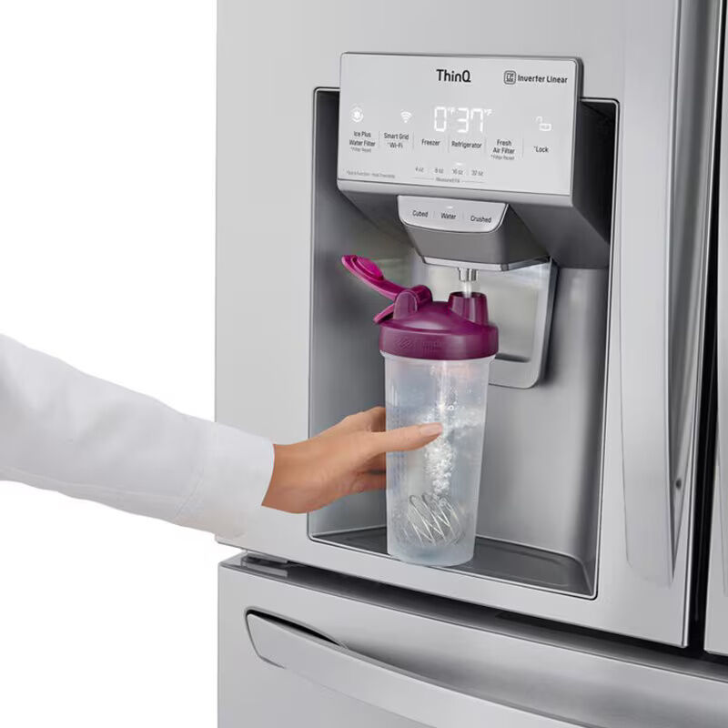 LG InstaView 36 in. 22.5 cu. ft. Smart Counter Depth 4-Door French Door Refrigerator with Ice & Water Dispenser - PrintProof Stainless Steel, PrintProof Stainless Steel, hires