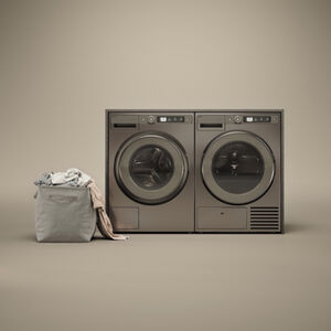 Asko 5-Series 24 in. 5.2 cu. ft. Smart Stackable Electric Dryer with Sensor Dry - Titanium, Titanium, hires