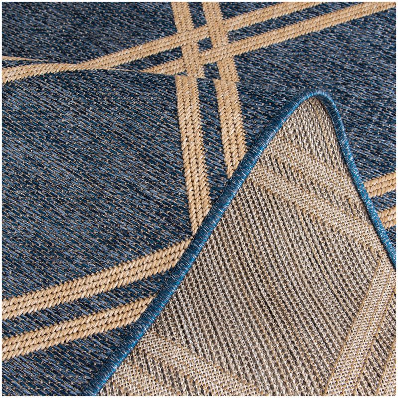 Natco Santorini Collection Outdoor Area Rug Minot 5'3"x7'7" - Cobalt/Natural, , hires