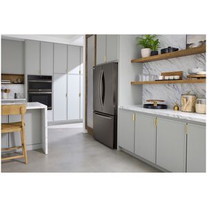 LG 36 in. 26.5 cu. ft. Smart Counter Depth French Door Refrigerator with Internal Water Dispenser - Black Stainless Steel, Black Stainless Steel, hires