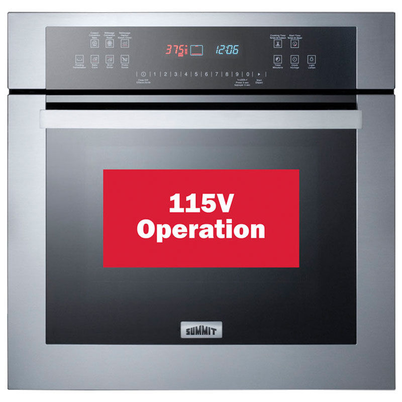 Summit 24 in. 2.7 cu. ft. Electric Wall Oven with Standard Convection & Steam Clean - Stainless Steel, , hires