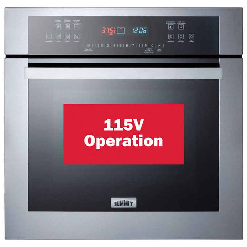 Summit 24 in. 2.7 cu. ft. Electric Wall Oven with Standard Convection & Steam Clean Stainless