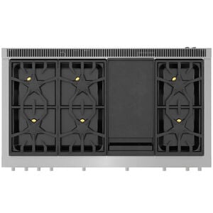 Thermador Pro Harmony Professional Series 48 in. 7.1 cu. ft. Smart Standard Convection Double Oven Gas Range with 6 Sealed Burners & Griddle - Stainless Steel, , hires