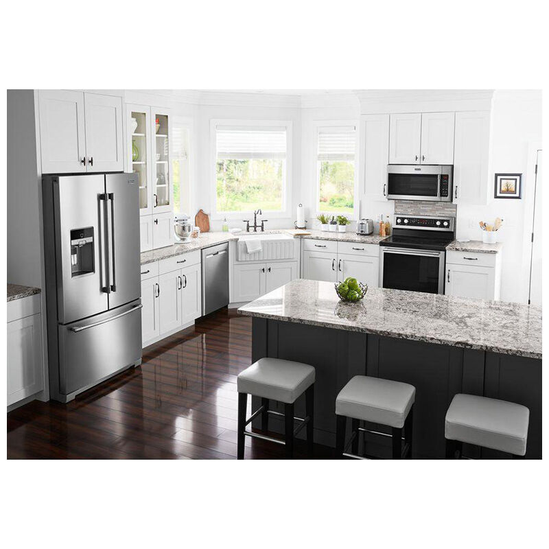 Maytag 36 in. 26.8 cu. ft. French Door Refrigerator with Ice & Water Dispenser - Fingerprint Resistant Stainless Steel, , hires