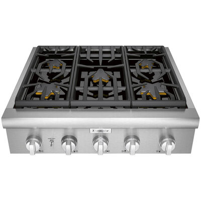 Thermador Professional Series 30 in. 5-Burner Natural Gas Rangetop with Simmer Burner & Power Burner - Stainless Steel | PCG305W
