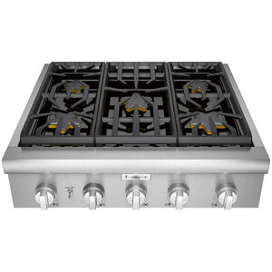 Thermador Professional Series 30 in. 5-Burner Natural Gas with Simmer Burner & Power Burner - Stainless Steel, , hires