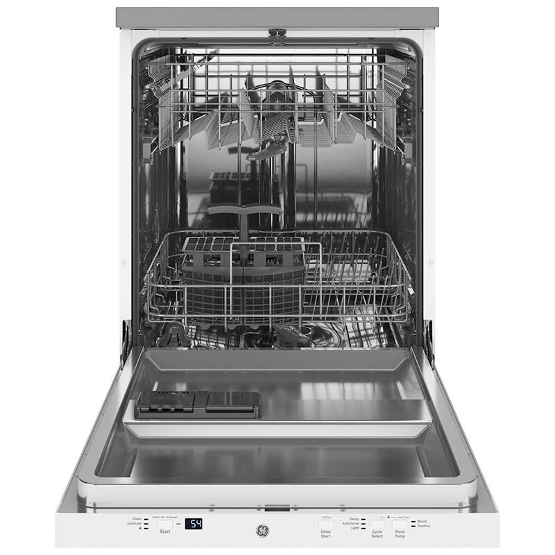 GE 24 in. Top Control Portable Dishwasher with 54 dBa Sound Level & Pocket - White, White, hires