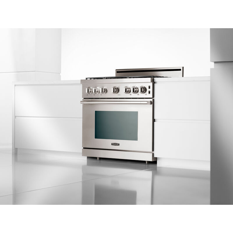 Signature Kitchen Suite 30 in. 6.3 cu. ft. Smart Standard Convection Slide-In Gas Range with 5 Sealed Burners & Griddle - Stainless Steel, , hires