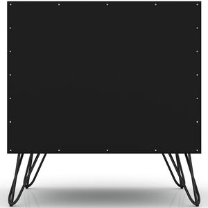 Manhattan Comfort Rockefeller Mid-Century Modern 1-Drawer Nightstand Black, Black, hires