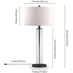 Hudson & Canal Harlow Bronzed and Smoke Glass Table Lamp - Black, , hires