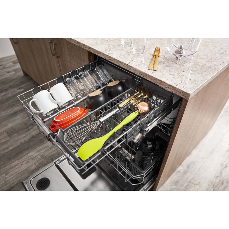 KitchenAid 24 in. Top Control Dishwasher with 44 dBa Sound Level & 3rd-Rack - PrintShield Stainless, Stainless Steel with PrintShield Finish, hires