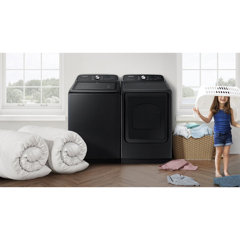 Samsung 27 in. 5.5 cu. ft. Smart Top Load Washer with Super Speed Wash - Brushed Black, Brushed Black, hires