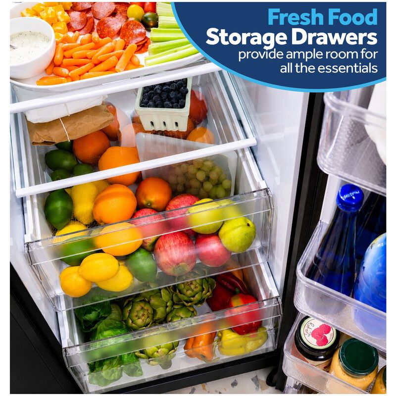 GE 36 in. 28.5 cu. ft. Garage-Ready Side-by-Side Refrigerator - Black, Black, hires