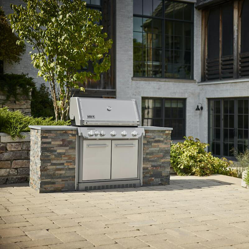 Weber Summit SB38 S Series 5-Burner Built-In Natural Gas Grill with Rotisserie & Smoker Box - Stainless Steel, , hires