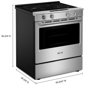 Maytag 30 in. 5.3 cu. ft. Smart Air-Fry Standard Convection Slide-In Electric Range with Radiant Burners, Reversible Grill & Griddle - Fingerprint Resistant Stainless Steel, , hires