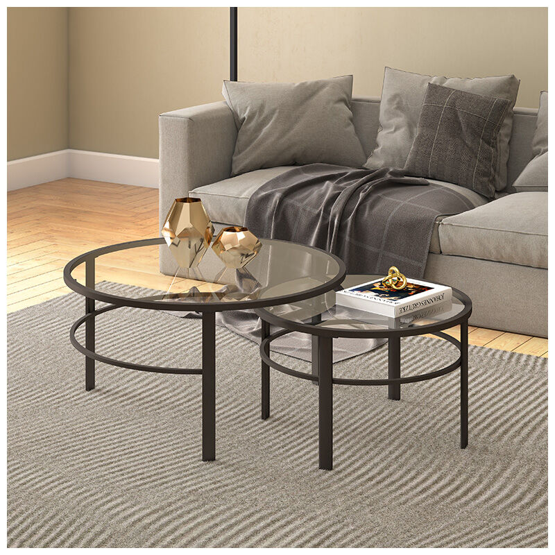Hudson & Canal Gaia Nesting Table - Blackened Bronze, , hires