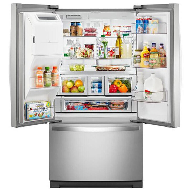 Whirlpool 36 in. 26.8 cu. ft. French Door Refrigerator with Ice & Water Dispenser - Fingerprint Resistant Stainless Steel, Fingerprint Resistant Stainless, hires