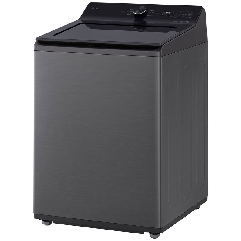 LG 27 in. 4.8 cu. ft. Smart Top Load Washer with 4-Way Agitator, EasyUnload & AI Sensing - Platinum Black, Platinum Black, hires