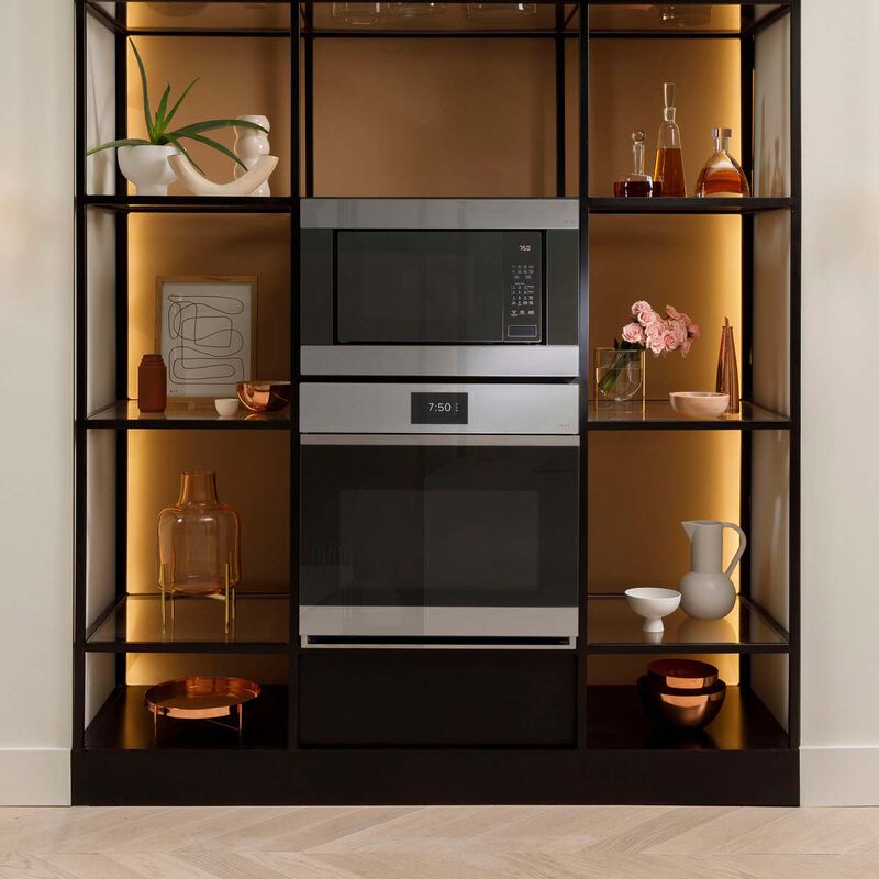 Cafe Minimal Series 30 in. 5 cu. ft. Smart Electric Single Wall Oven with True European Convection - Platinum Glass, Platinum Glass, hires