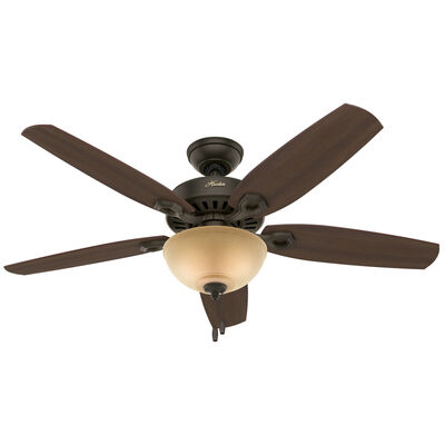 Hunter 52 inch Builder Ceiling Fan with LED Light Kit and Pull Chain - New Bronze | 53091