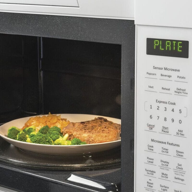 GE 30 in. 1.9 cu. ft. 1000W Over-the-Range Microwave with 400 CFM & Sensor Cooking - White, White, hires